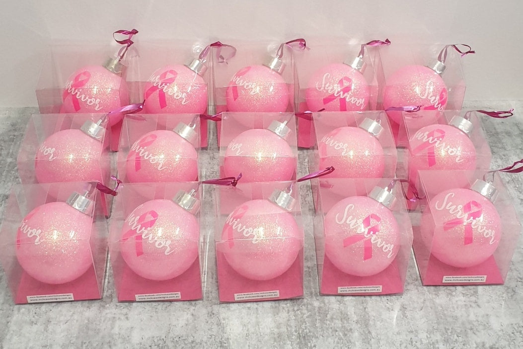 Christmas Bauble - 'breast cancer survivor'