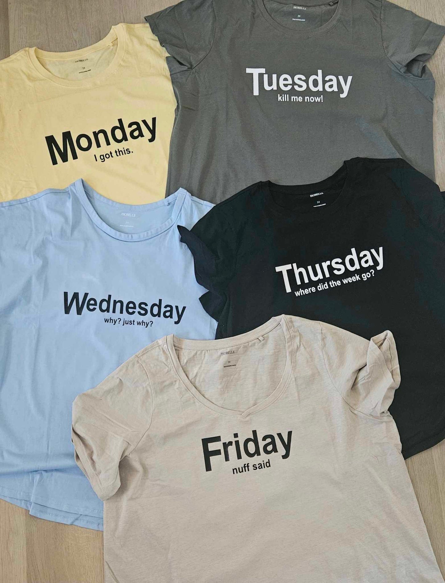 Tshirt - 'Days of the Week Set'
