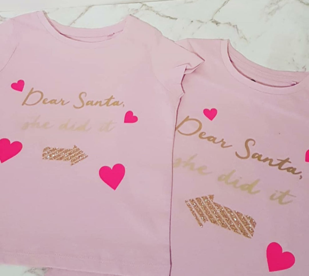 Christmas Tshirt - 'Dear Santa, He/She Did It'