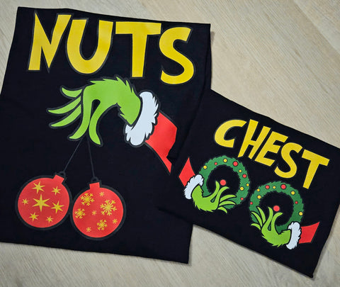 Christmas Tshirt Set - 'nuts/chest'
