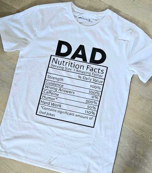 Tshirt - 'DAD nutrition facts'