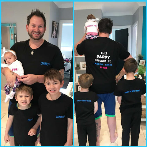 Tshirt - 'daddy and kids with years'