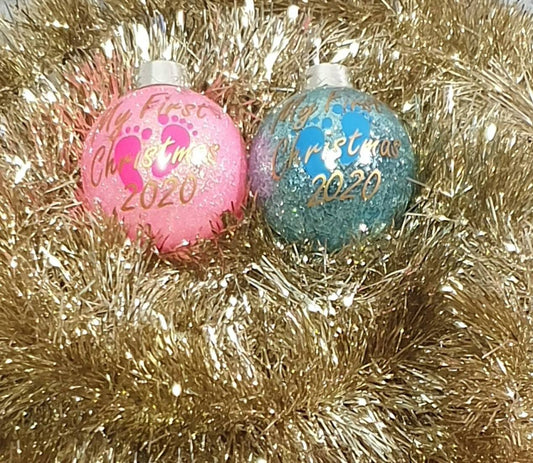 Christmas Bauble - 'my/our first christmas'